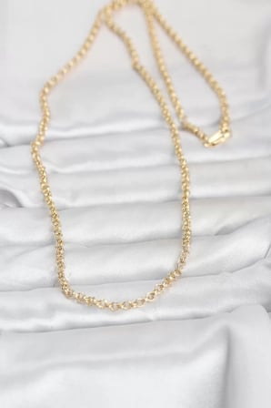 CM 14K Gold Renk Halka Zincir Model 60 cm Kadın Kolye - TJ-BKO10951