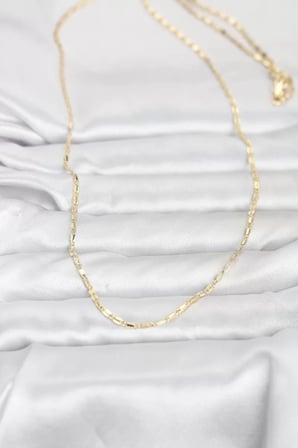 CM 14K Gold Renk Lazerli Zincir Model 60 cm Kadın Kolye - TJ-BKO10957