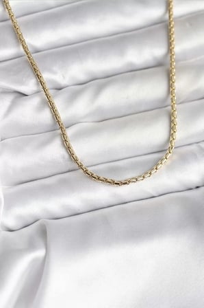 14K Gold Renk Kaplama Zincir Model CM Kadın Kolye - TJ-BKO10742