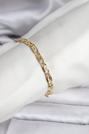 14K Gold Renk Kaplama Zincir Model CM Kadın Bileklik - TJ-BB8129
