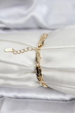 14K Gold Renk Kaplama Zincir Model CM Kadın Bileklik - TJ-BB8129