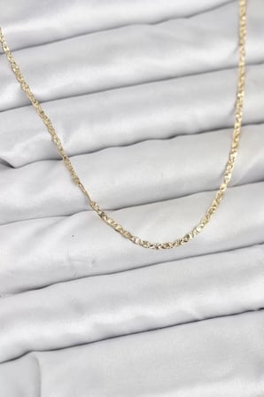 CM 14K Gold Renk Pirinç Lazer Model 60 cm Kadın Kolye - TJ-BKO10927