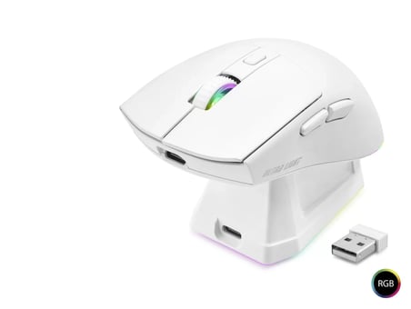 Kablosuz Gaming Rgb Mouse Şarj Standlı - Beyaz MF1215W