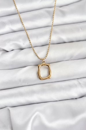 316L Çelik Zincir Gold Renk Model Kadın Kolye - TJ-BKO10688