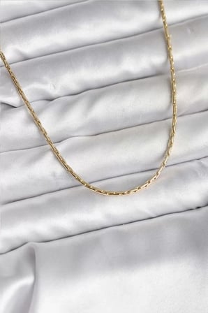 14K Gold Renk Kaplama İnce Zincir Model CM Kadın Kolye - TJ-BKO10741