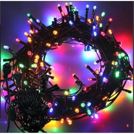 10 M 100 Led Boncuk Lamba RGB Işık Siyah Kablo MZ-18-10