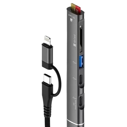 ZR563 Lightning Type-C 5 İn 1 Usb Hub Card Reader
