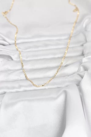 CM 14K Gold Renk Yassı Zincir Model 60 cm Kadın Kolye - TJ-BKO10946