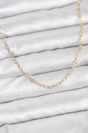 CM 14K Gold Renk Kalp Zincirli Kadın Kolye - TJ-BKO10924
