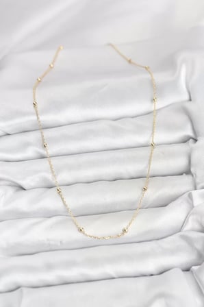 CM 14K Gold Renk Minik Top Zincirli Kadın Kolye - TJ-BKO10920