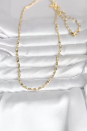 CM 14K Gold Renk Çizgi Lazer Model 60 cm Kadın Kolye - TJ-BKO10982