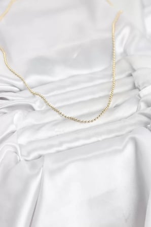 CM 14K Gold Renk Top Zincirli Model 60 cm Kadın Kolye - TJ-BKO10937