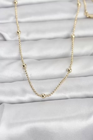 CM 14K Gold Renk Top Zincir 60 cm Kadın Kolye - TJ-BKO10960