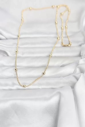 CM 14K Gold Renk Top Zincir 60 cm Kadın Kolye - TJ-BKO10960