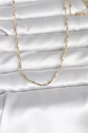 CM 14K Gold Renk İnce Ataç Zincir Model 60 cm Kadın Kolye - TJ-BKO10983