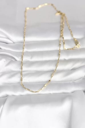 CM 14K Gold Renk İnce Ataç Zincir Model 60 cm Kadın Kolye - TJ-BKO10983
