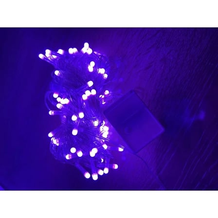10 M 100 Led Damla Uçlu Pembe Işık Şeffaf Kablo MZ-17-9