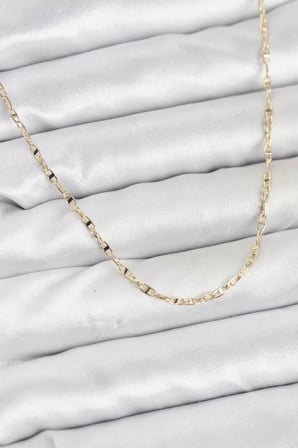 CM 14K Gold Renk Pirinç Gemi Zinciri Model Kadın Kolye - TJ-BKO10918