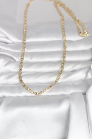 CM 14K Gold Renk Lazer Kesim Zincirli Model 60 cm Kadın Kolye - TJ-BKO10981
