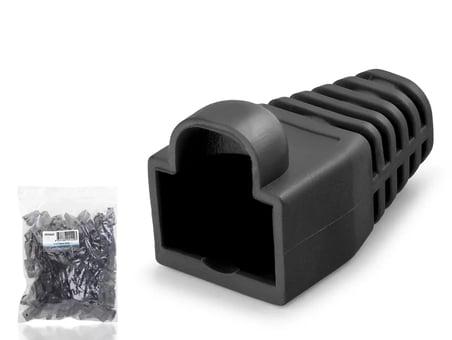 Rj45 Konnektör Papuç - 100 Adet Siyah / Ekonomik Poşet Paket ND2429