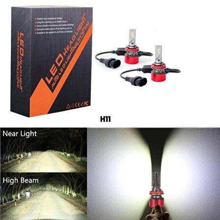 V13 Pro Csp Led Xenon H11 ŞİMŞEK ETKİLİ 12.000 LUMEN 6500 KELVİN 12 VE 24 Volt Destekler