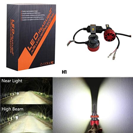 V13 Pro Csp Led Xenon H1 ŞİMŞEK ETKİLİ 12.000 LUMEN 6500 KELVİN 12 VE 24 Volt Destekler