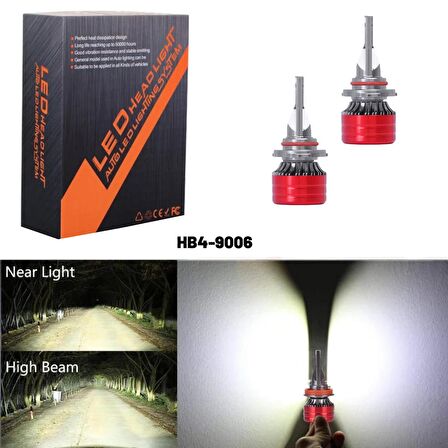 V13 Pro Csp Led Xenon HB4/9006  ŞİMŞEK ETKİLİ 12.000 LUMEN 6500 KELVİN 12 VE 24 Volt Destekler