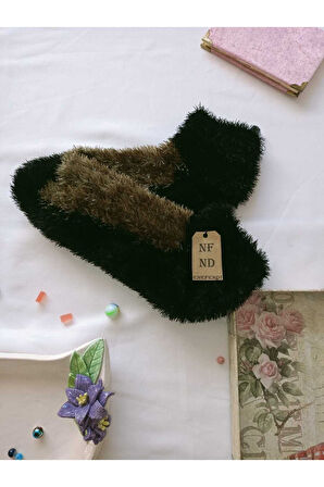 2 ÇİFT TÜYLÜ KIŞLIK TERMAL PATİK DİKİŞSİZ ÇORAP YEŞİL MAVİ ERKEK KADIN EV-PARTİ ÇORABI 36-41