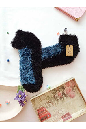 2 ÇİFT TÜYLÜ KIŞLIK TERMAL PATİK DİKİŞSİZ ÇORAP YEŞİL MAVİ ERKEK KADIN EV-PARTİ ÇORABI 36-41