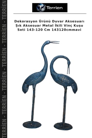 Dekorasyon Ürünü Duvar Aksesuarı Şık Aksesuar Metal İkili Vinç Kuşu Seti 143-120 Cm 143120cmmavi