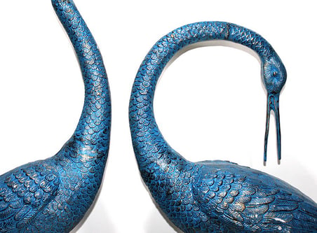Dekorasyon Ürünü Duvar Aksesuarı Şık Aksesuar Metal İkili Vinç Kuşu Seti 143-120 Cm 143120cmmavi