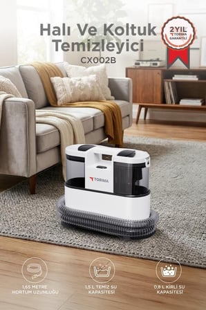Leke Çıkarıcı Cam Temizleme Temizlik Aleti Halı ve Koltuk Yıkama Makinesi CX002B Beyaz