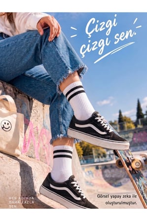 6 Çift Beyaz Fitilli Spor Çorap - Unısex Çizgili Tenis Çorabı