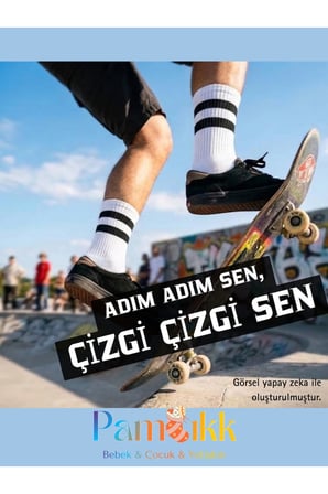 6 Çift Beyaz Fitilli Spor Çorap - Unısex Çizgili Tenis Çorabı