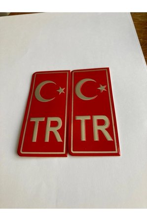 Tr Plaka Stıcker 2'li - Türkiye Plaka Stıcker - Türkiye Plakalık Stickeri Yapışkan Arma Çıkartma