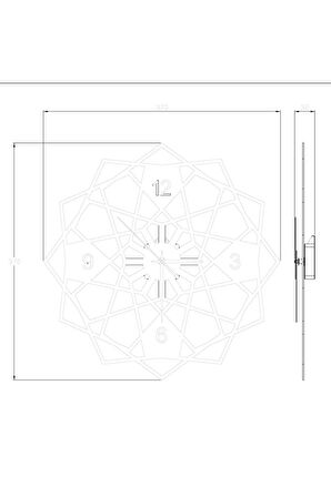 Duvar Saati Dekoratif Duvar Saati Lazer Kesim Duvar Saati Çelik Duvar Geometrik Desenli Sonsuz Duvar