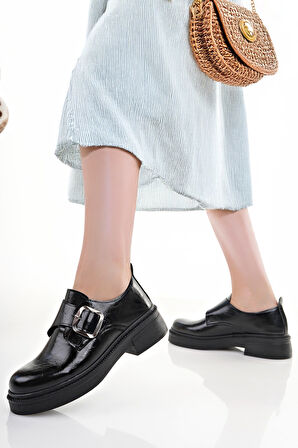 Kadın Yandan Tokalı Makosen Loafer Ayakkabı