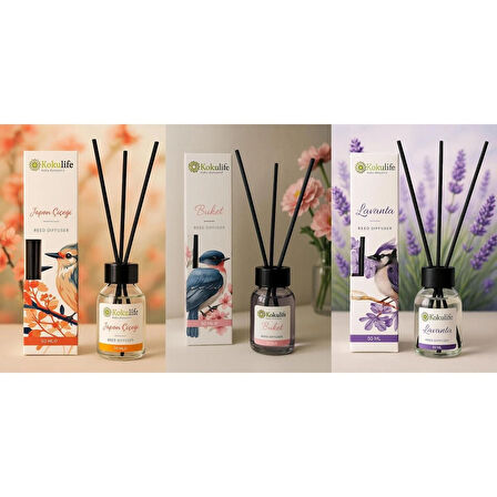 3'LÜ AVANTAJ PAKETİ BUKET- LAVANTA - JAPON ÇİÇEĞİ ÇUBUKLU ODA VE ORTAM KOKUSU 50 ML