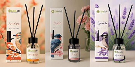 3'LÜ AVANTAJ PAKETİ BUKET- LAVANTA - JAPON ÇİÇEĞİ ÇUBUKLU ODA VE ORTAM KOKUSU 50 ML