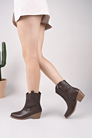 Western Acı Kahve Kısa Kovboy Çizme