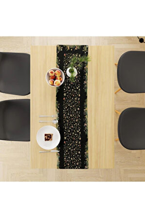 Ancient People And Flowers Runner, 140x45cm (ince Keten, Uluslararası Yıkama Ve Solmama Sertifikası)