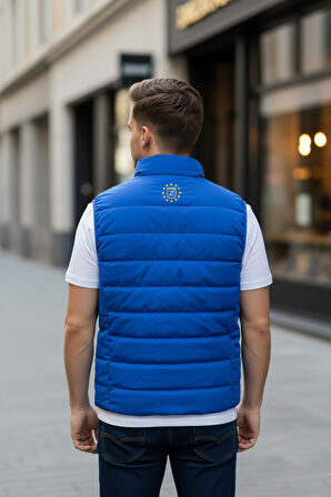 Rüzgar Geçirmez Dik Yaka Fermuar Kapamalı Erkek Yelek