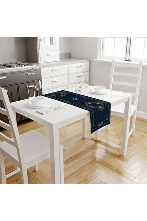 Flower Framed Runner 140x45cm ( Ince Keten, Uluslararası Yıkama Ve Solmama Sertifikası)