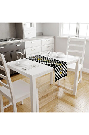 Fabulous People Runner 140x45cm Ünlü Kişiler, Ince Keten, Uluslararası Yıkama Ve Solmama Sertifikası