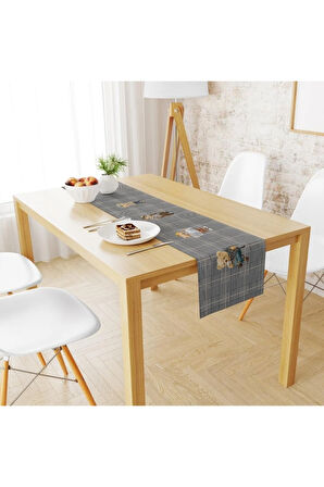 Teddies Runner 140x45cm ( Ince Keten, Uluslararası Yıkama Ve Solmama Sertifikası)