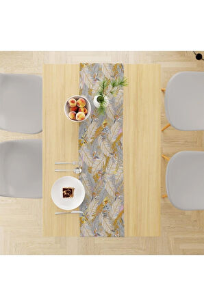 Autumn Leaves Runner, 140x45cm (ince Keten, Uluslararası Yıkama Ve Solmama Sertifikası)