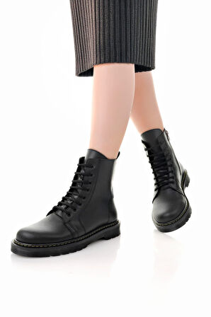 Siyah Rugan Martines Kauçuk Taban Bot