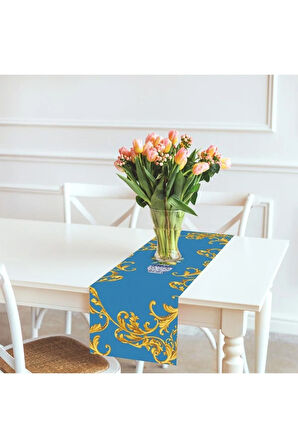 Blue Lemon Runner 140x45cm (MAVİ LİMON, İNCE KETEN, ULUSLARARASI YIKAMA VE SOLMAMA SERTİFİKASI)