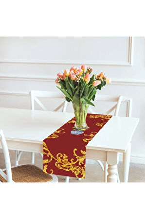 Red Lemon Runner 140x45cm ( Ince Keten, Uluslararası Yıkama Ve Solmama Sertifikası)