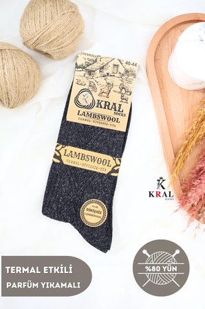 Dikişsiz Tasarım Lambswool Yünlü Kışlık Erkek Çorap